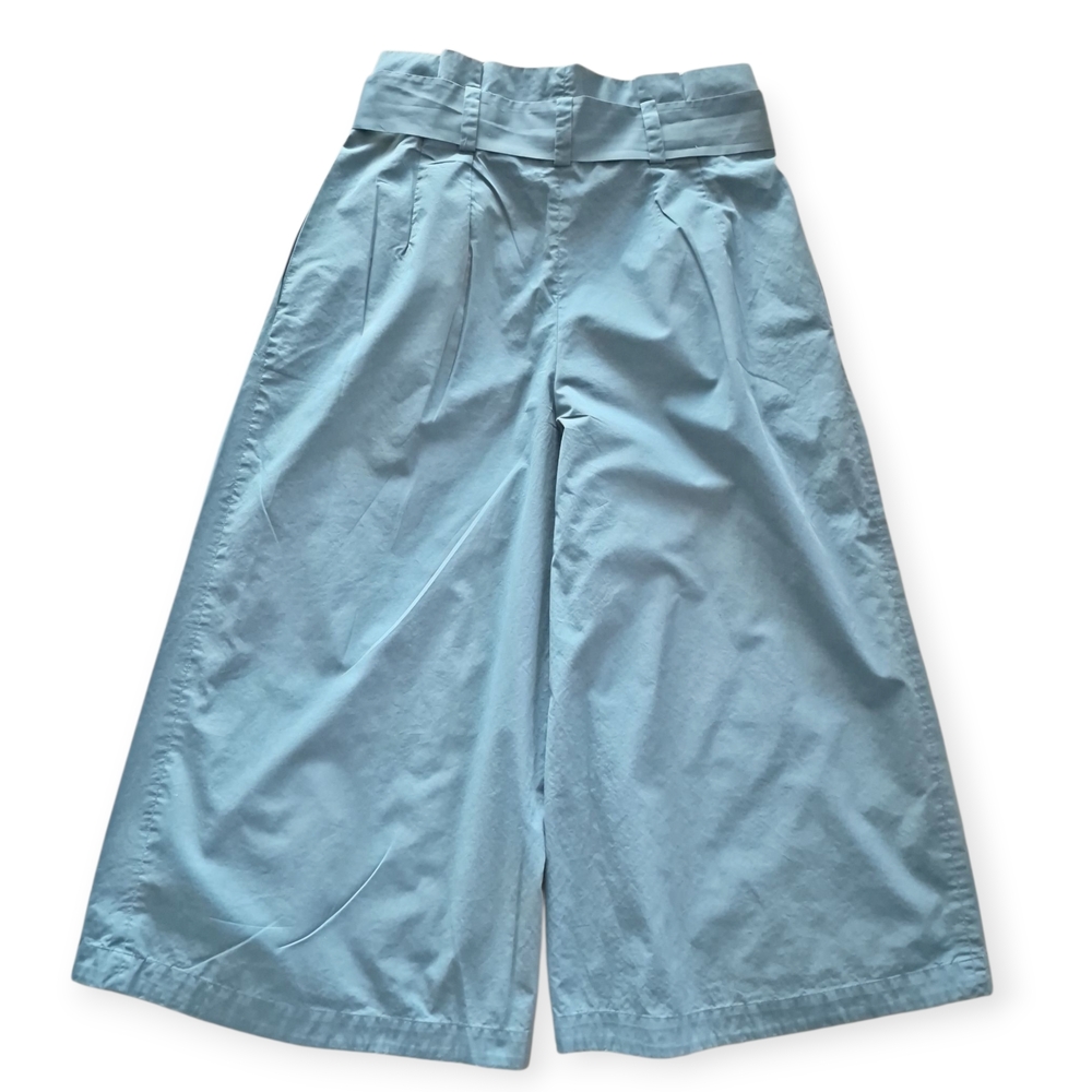 Zara Cropped Twill Paperbag Waist Pants Sz L - Picture 5 of 8